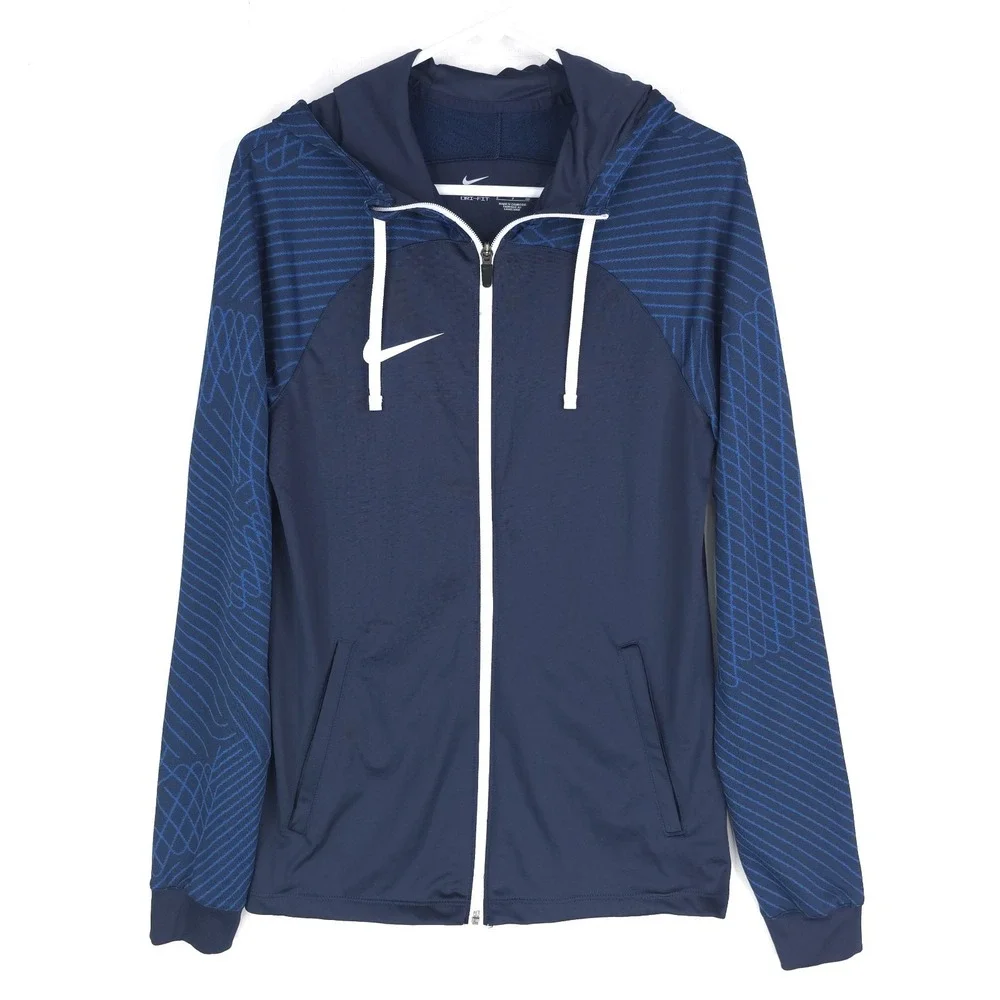 Nike Dri-Fit Full Zip Hoodie‎ Soccer Jacket DR2571-451 Men's Size Small Blue